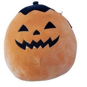 NWT Squishmallows‎ 12" Paige Orange Pumpkin Triangle Eyes Zigzag Smile Plush